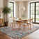Beverly Oriental Orange/Blue/Cream Area Rug