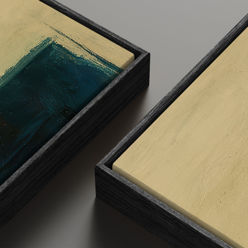 «Vintage Landscape Wall Art», ensemble de 2 toiles encadrées 20 x 60 pouces, Noir