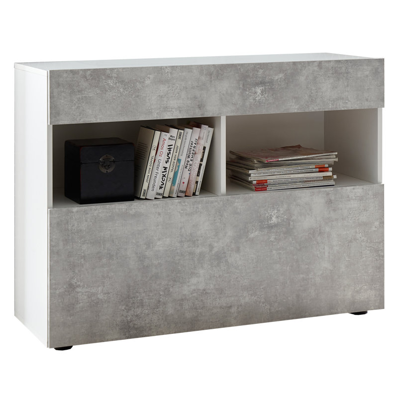 Mcclaskey 111 Cm Wide 1 Drawer Sideboard, White/Cement