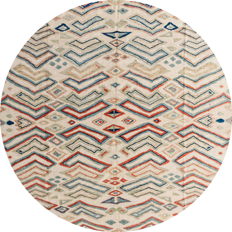 Abstract Indoor Rug, Round 5'