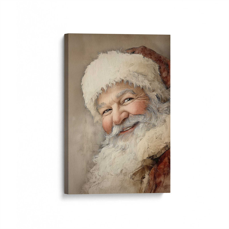 «Jolly Saint Nick», reproduction d'art sur toile, Toile tendue avec châssis, H 30 po x l 20 po