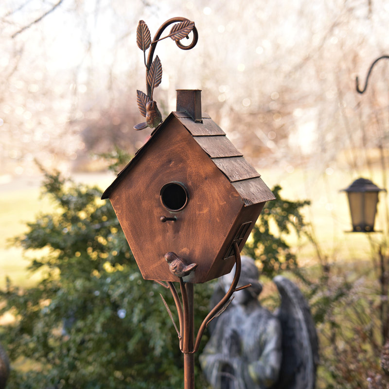 Konate 71'' H x 10'' W x 7.5'' D Freestanding Rust Resistant Birdhouse