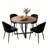 43.3" Round Extendable Dining Table Set For 4, Mid-century Modern Walnut Finish Mdf Kitchen Table With Cross Base & Upholstered Chairs, Space-saving Dining Room Furniture Set-1895374831