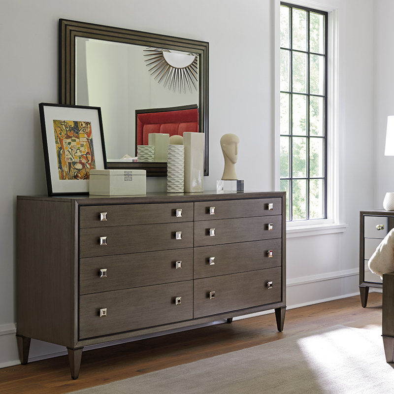 Commode double 8 tiroirs avec miroir Ariana