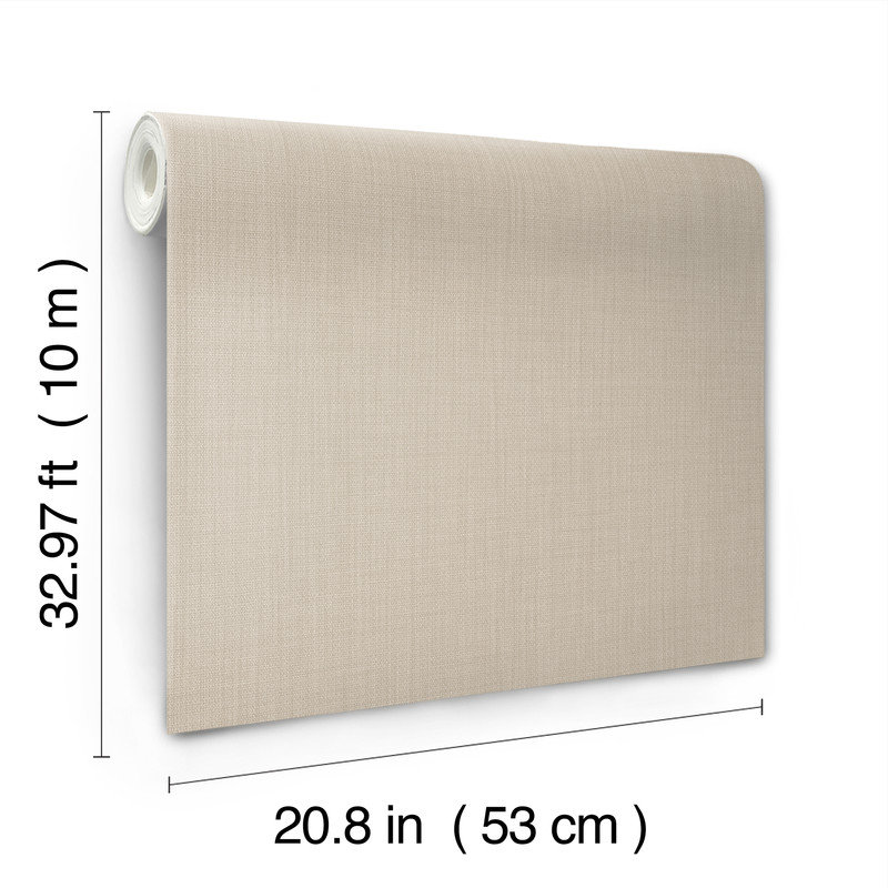 Sofia 32.97' L x 20.8" W Wallpaper Roll, Linen