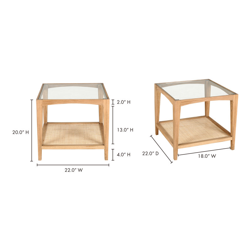 Broderick Glass End Table with Storage