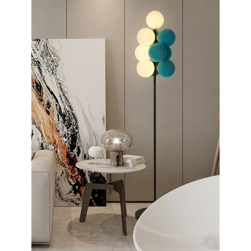 Lampe sur pied en fer moderne et minimaliste, Sarcelle