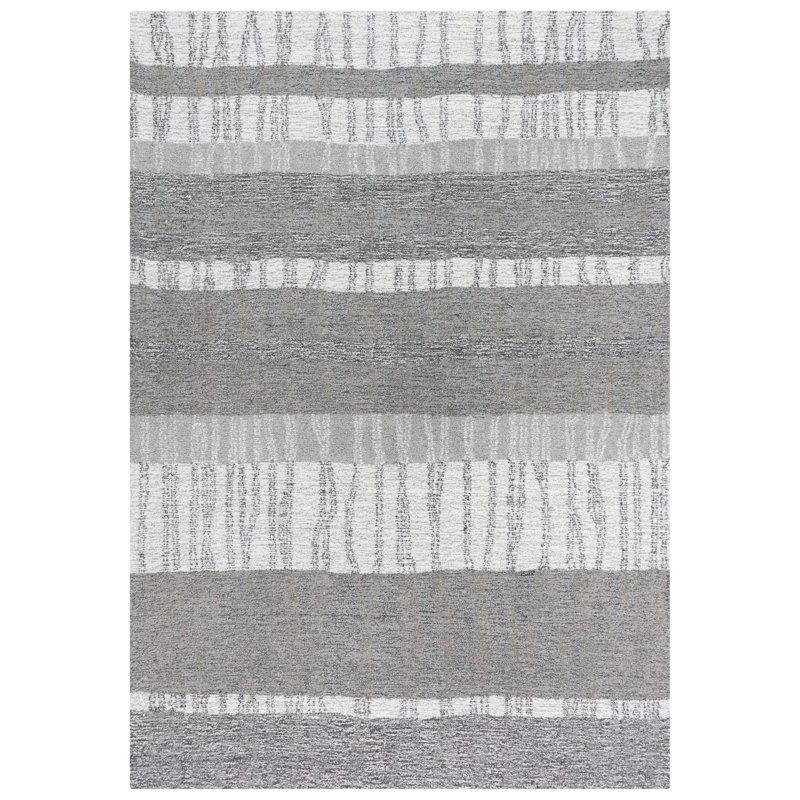 Tapis 100% laine touffeté à la main, Rectangle 5 pi x 7 pi 6 po