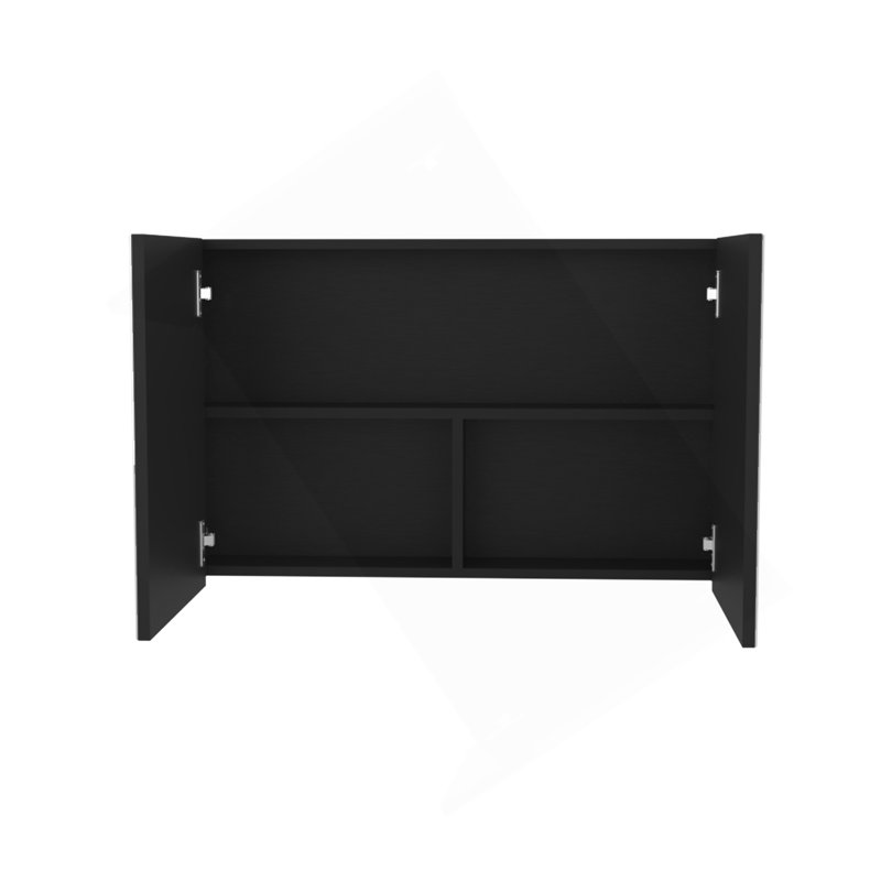 Pharmacie H 19,70 po, avec 2 portes, 3 tablettes, 2 miroirs, noir, Noir