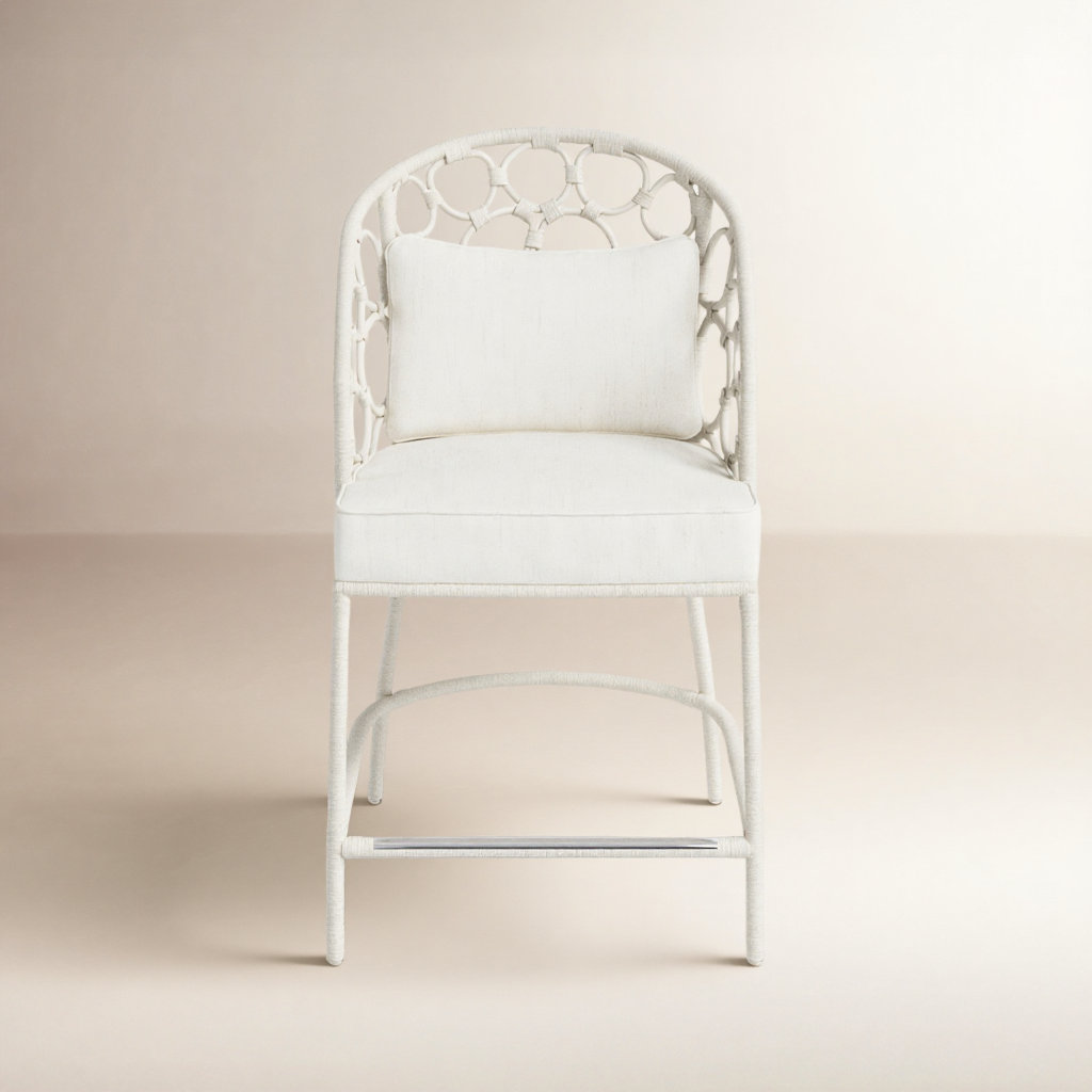 Rosalie 24" Bar Stool, White
