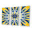 «Yellow and Blue Fractal Flower», reproduction de cadre flottant sur toile 3 pièces-370978359-370978355