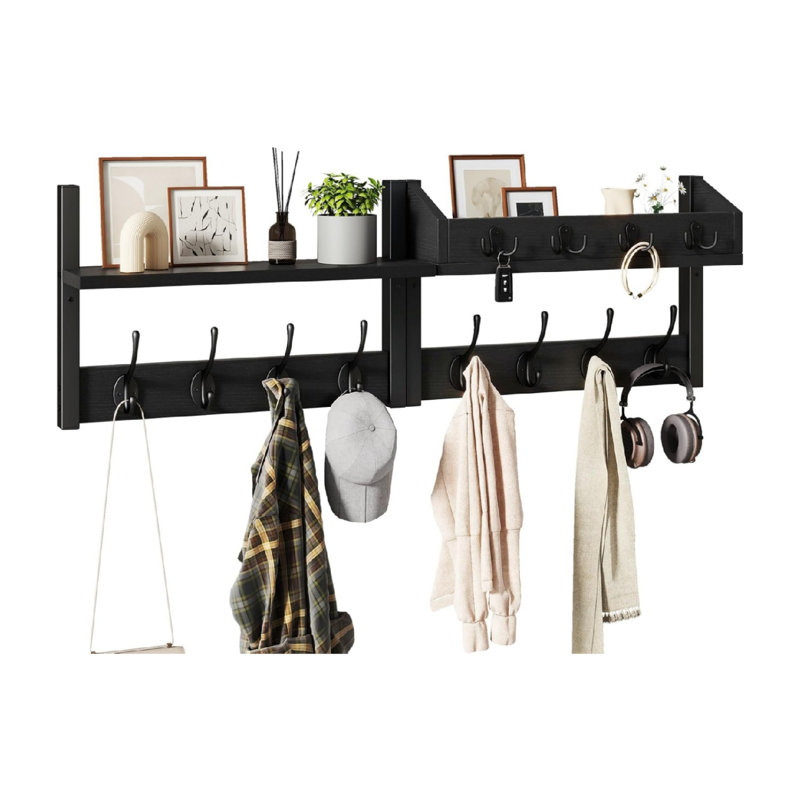 Wood Wall Organizer, Black