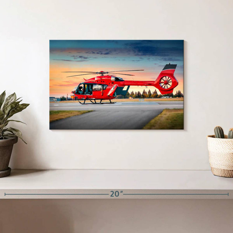 Mehar Red Helicopter, 8" H x 12" W