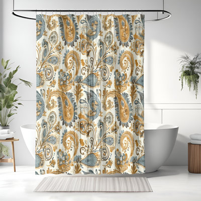 Rideau de douche avec tapis de bain