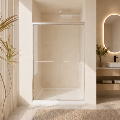Porte de douche coulissante double à cadre en aluminium Darius