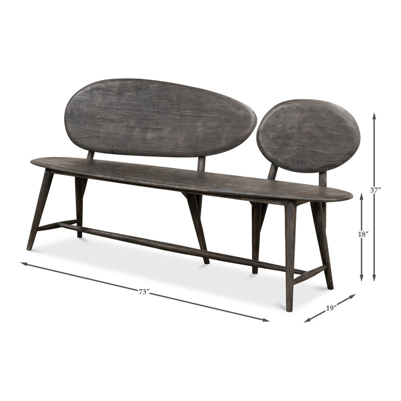 Melva Solid Wood Bench, Gray