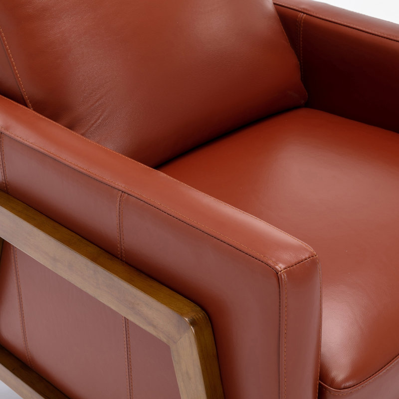 Fauteuil inclinable en cuir Richland, Caramel