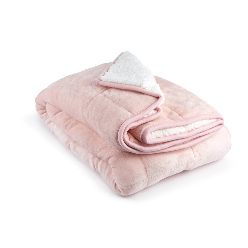 Hornsey Throw Blanket, Blush Pink, W127 x L152cm