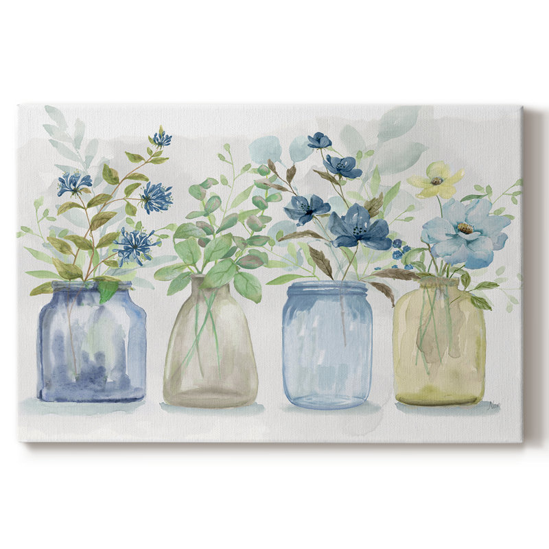 Cueillettes bleues - Cavas enveloppés de galerie, 18 x 27