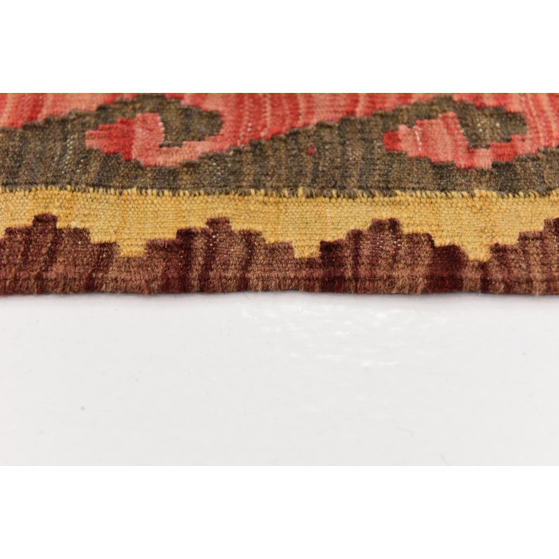 Tapis de zone en laine 3 pi 4 po x 5 pi 2 po one-of-kind-noué la brown Doorfield