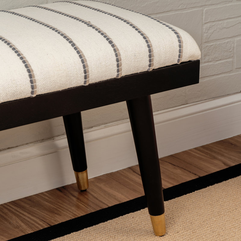 Conlan Upholstered Black and Cream Bench