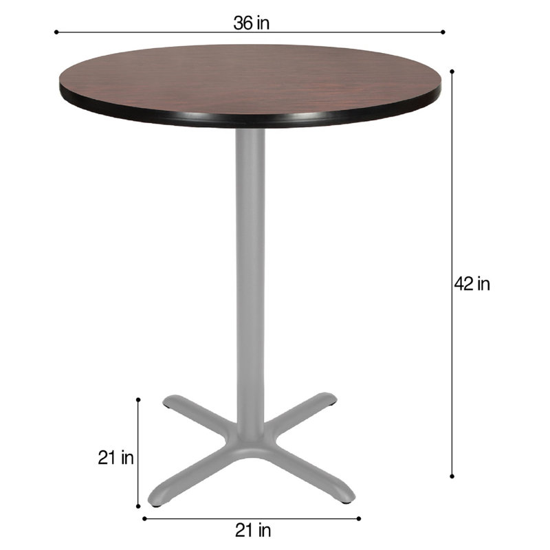 Table basse Bennet, H 42 po x L 36 po x l 36 po, Gris, Acajou