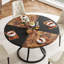 47.24" Round Dining Table For 4(without chair), Kitchen Table, Dining Table, Circle Table, Dining Room Table, Dinner Table,Space Saving Wood Kitchen & Dining Room Tables-1600021369