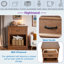 Ensemble de chambre à coucher 4 pièces, lit plateforme en bois avec tête de lit à motifs classiques, 2 tables de chevet avec tiroir et tablette ouverte, 1 commode à 4 tiroirs-345861457