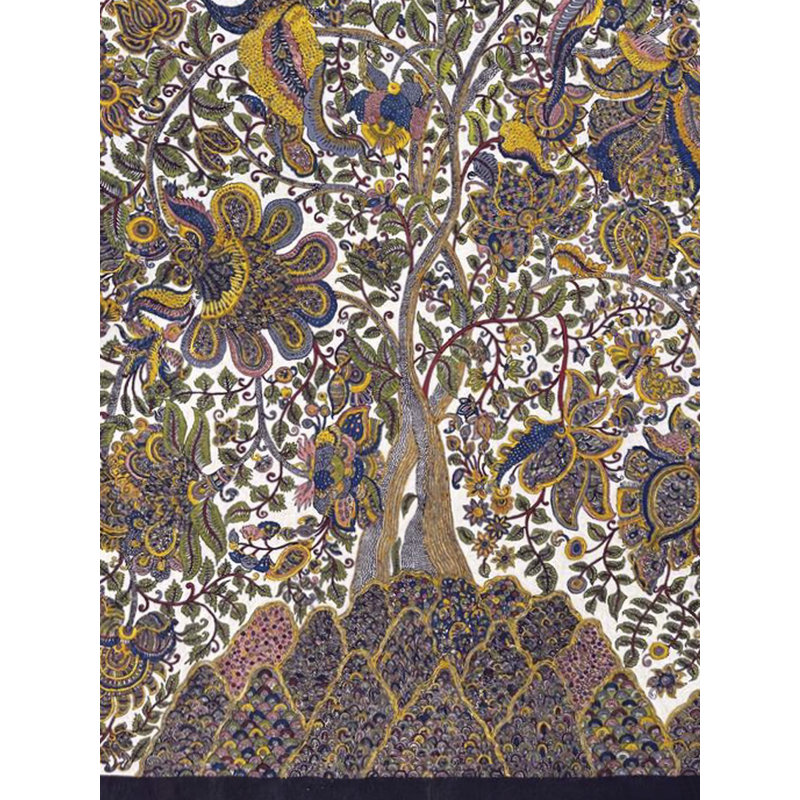 Arbre de vie - Mata Ni Pachedi | Couleur naturelle sur toile de coton | Par Sanjay Chitara