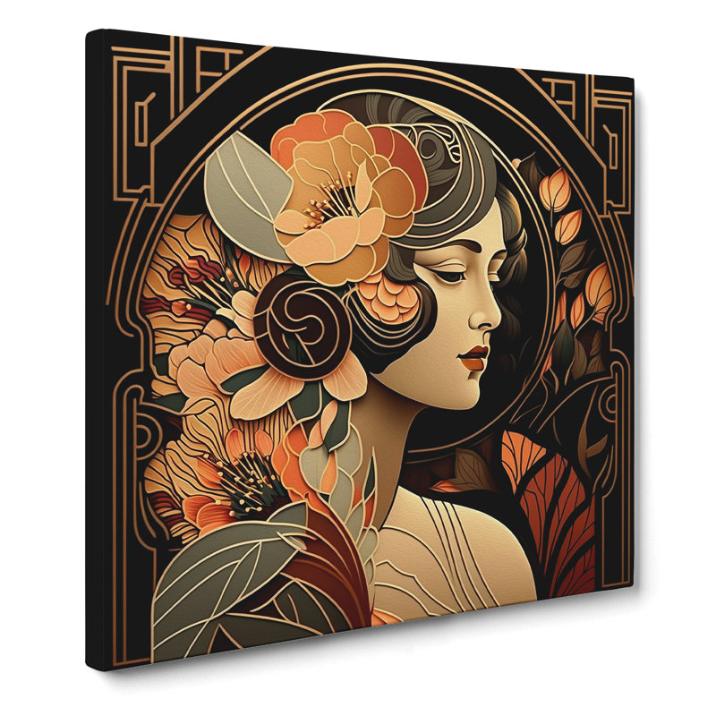 Woman Floral - No Frame Print, 35cm H x 35cm W x 3cm D