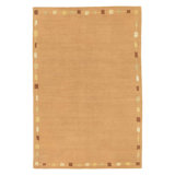 Icecube Border Area Rug in Beige/Gold