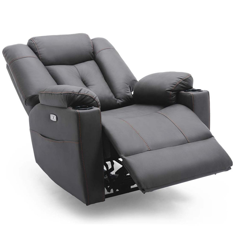 Henreitta Recliner with Ottoman, Charcoal