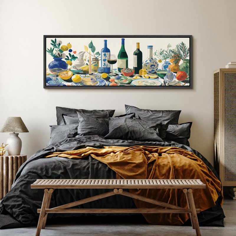 Impression d'art sur toile encadrée, H 20 po x l 60 po, Noir