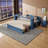 Queen Size Blue Daybed with Removable Desk, Hydraulic Side Table & Storage Drawers - Space-Saving 4-in-1 Multifunctional Sofa Bed-1107147549