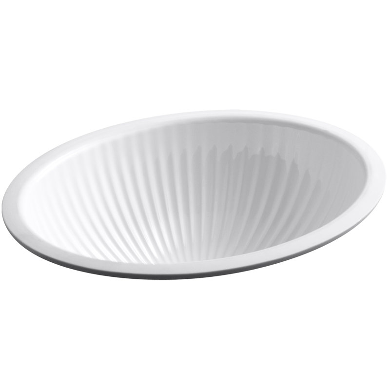 Linia Ceramic Oval Undermount Bathroom Sink, White