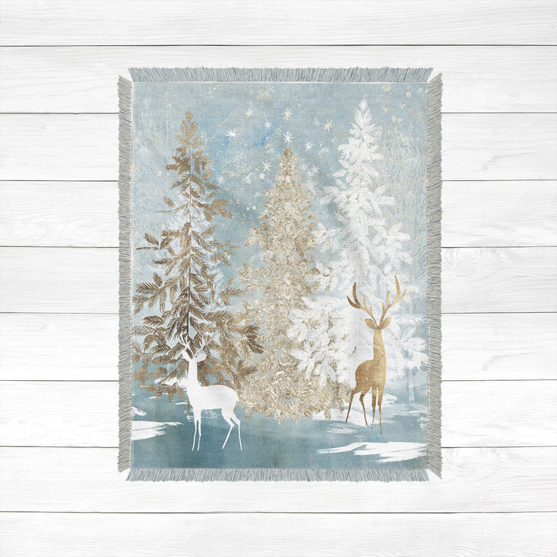Jeté tissé Black Bear Family, 60 po x 80 po, Merveille d'hiver