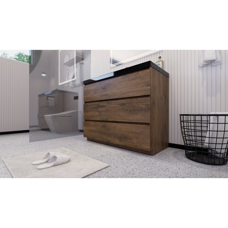 Base de meuble-lavabo Reyes, Bois de rose