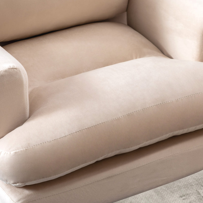 Fauteuil d'appoint inclinable standard avec repose-pieds 44,1 po de largeur, Velours beige