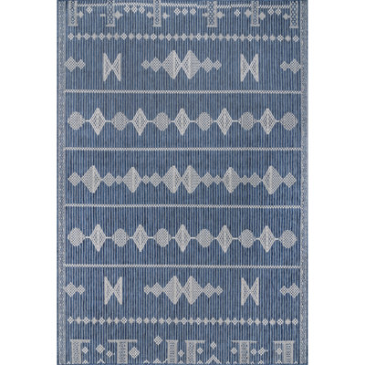 Tapis intérieur / extérieur bleu Achilina