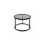 AISHA Nest of 2 Frame Black Coffee Tables with Glass Top