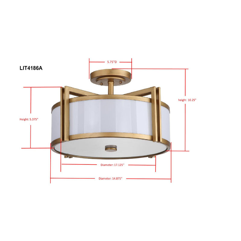 Dublin Acrylic Semi Flush Mount