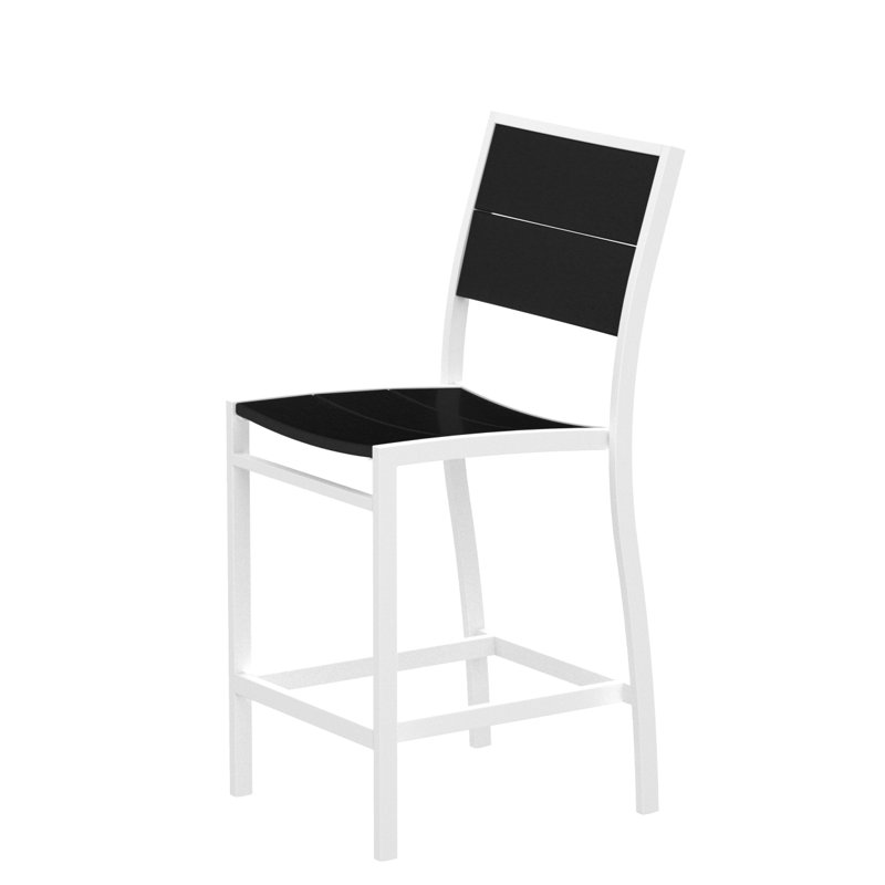 Chaise d'appoint POLYWOOD Surf City, Blanc texturé / Noir anthracite