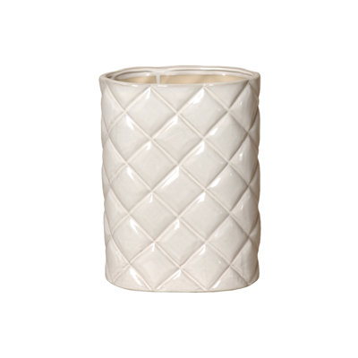 Vase de table en céramique blanc intérieur / extérieur 11 po