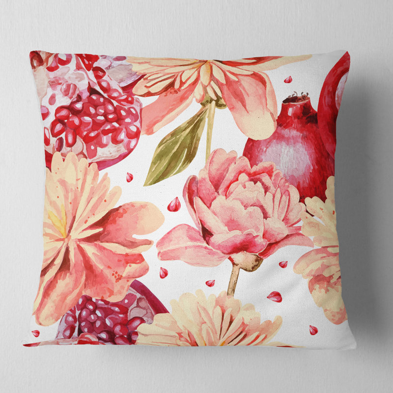 Coussin Floral, 16 po x 1 po, Carré