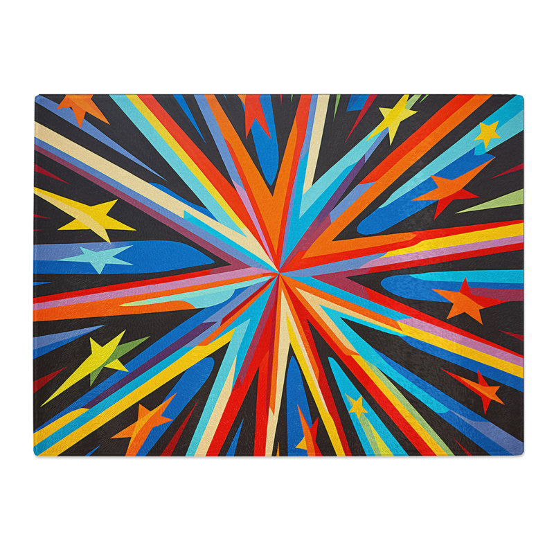 Shooting Star Op Art  Glass Chopping Board