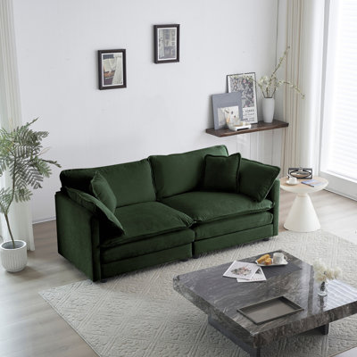 Causeuse moderne, canapé-lit, canapé rembourré à assise profonde avec 4 coussins, canapé de salon