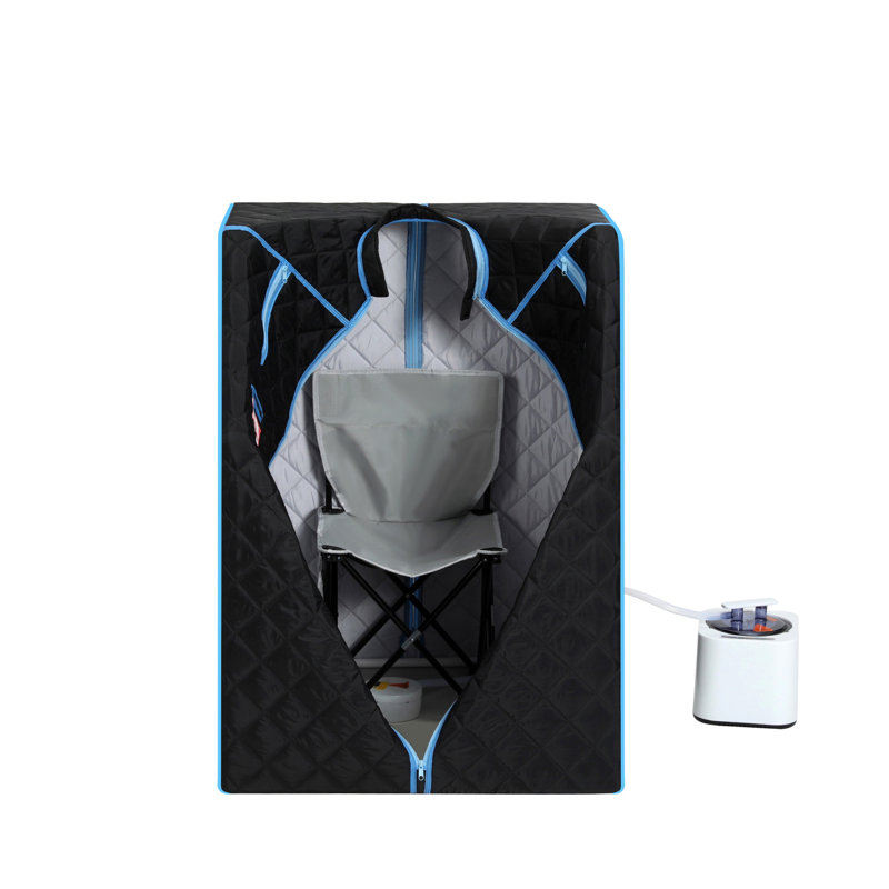 Portable Half Body Black Steam Sauna Tent For Personal Relaxation, Detox And Therapy At Home.PVC Pipe Connector Easy To Install.Fast Heating With FCC Certification