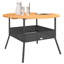 Garden Table With Acacia Wood Top 110X71 Cm Poly Rattan-1667107866
