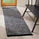Tapis noir en coton tissé à plat à la main Mohnton