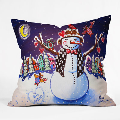 Coussin décoratif intérieur / extérieur Happy Snowman